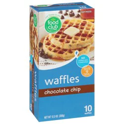 Food Club Chocolate Chip Waffles 10 ea