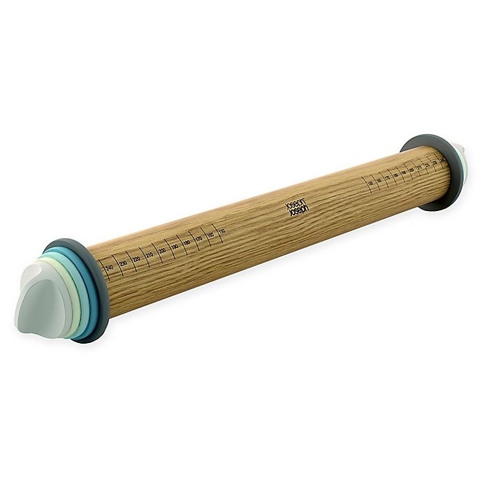 slide 1 of 3, Joseph Joseph Adjustable Rolling Pin with Measuring Rings, 17.13 in