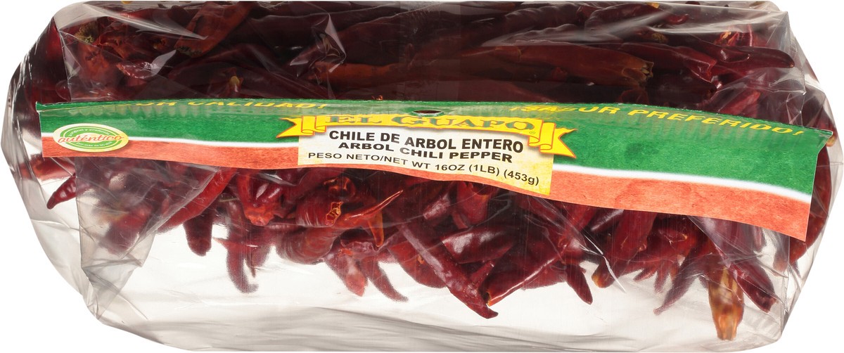 slide 3 of 7, El Guapo Whole Arbol Chili Pods (Chile de Arbol Entero), 16 oz, 16 oz