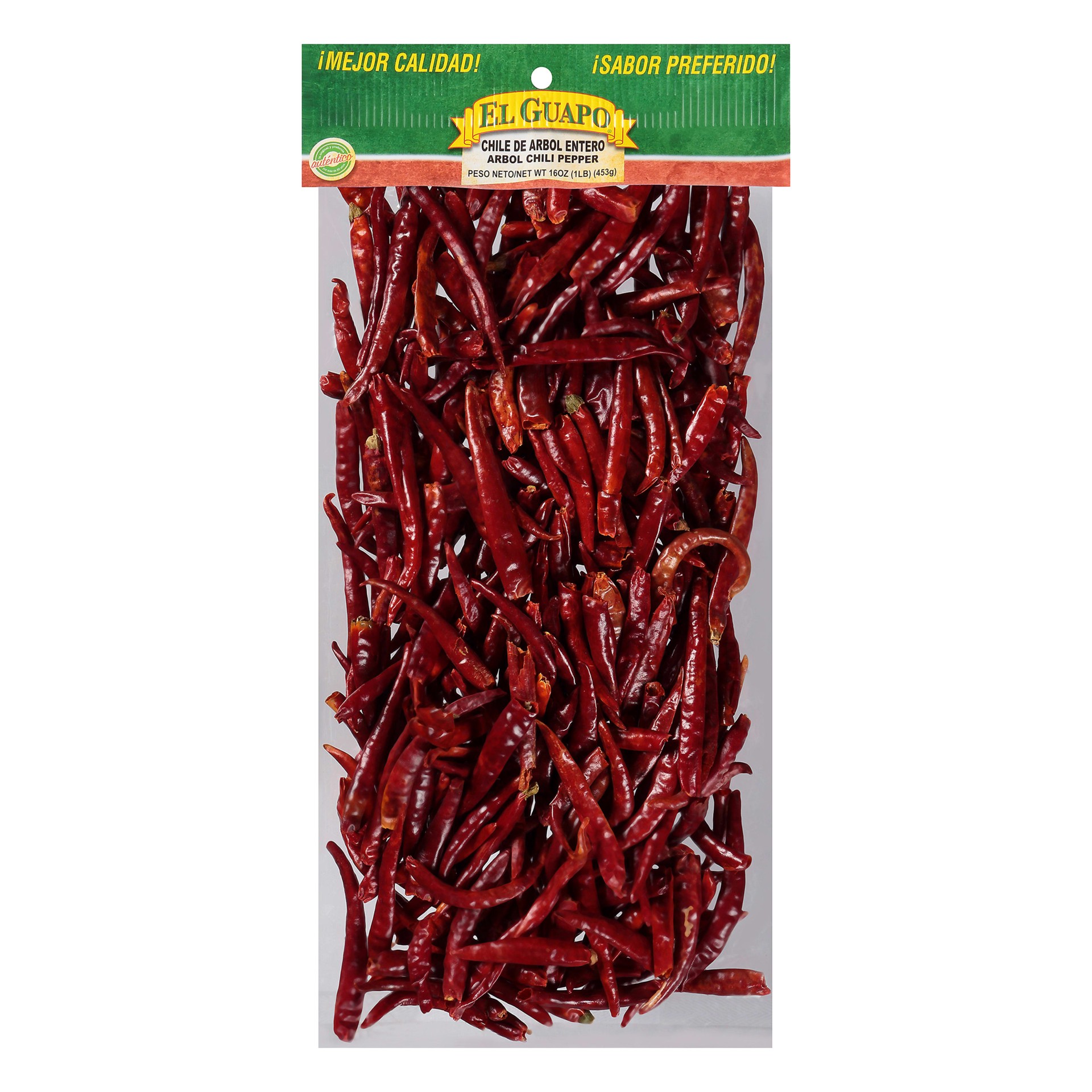 slide 1 of 7, El Guapo Whole Arbol Chili Pods (Chile de Arbol Entero), 16 oz, 16 oz