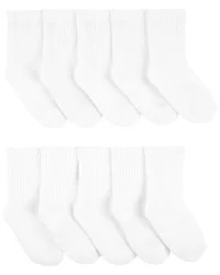 Carter's Toddler 10-Pack Crew Socks White 2T4T