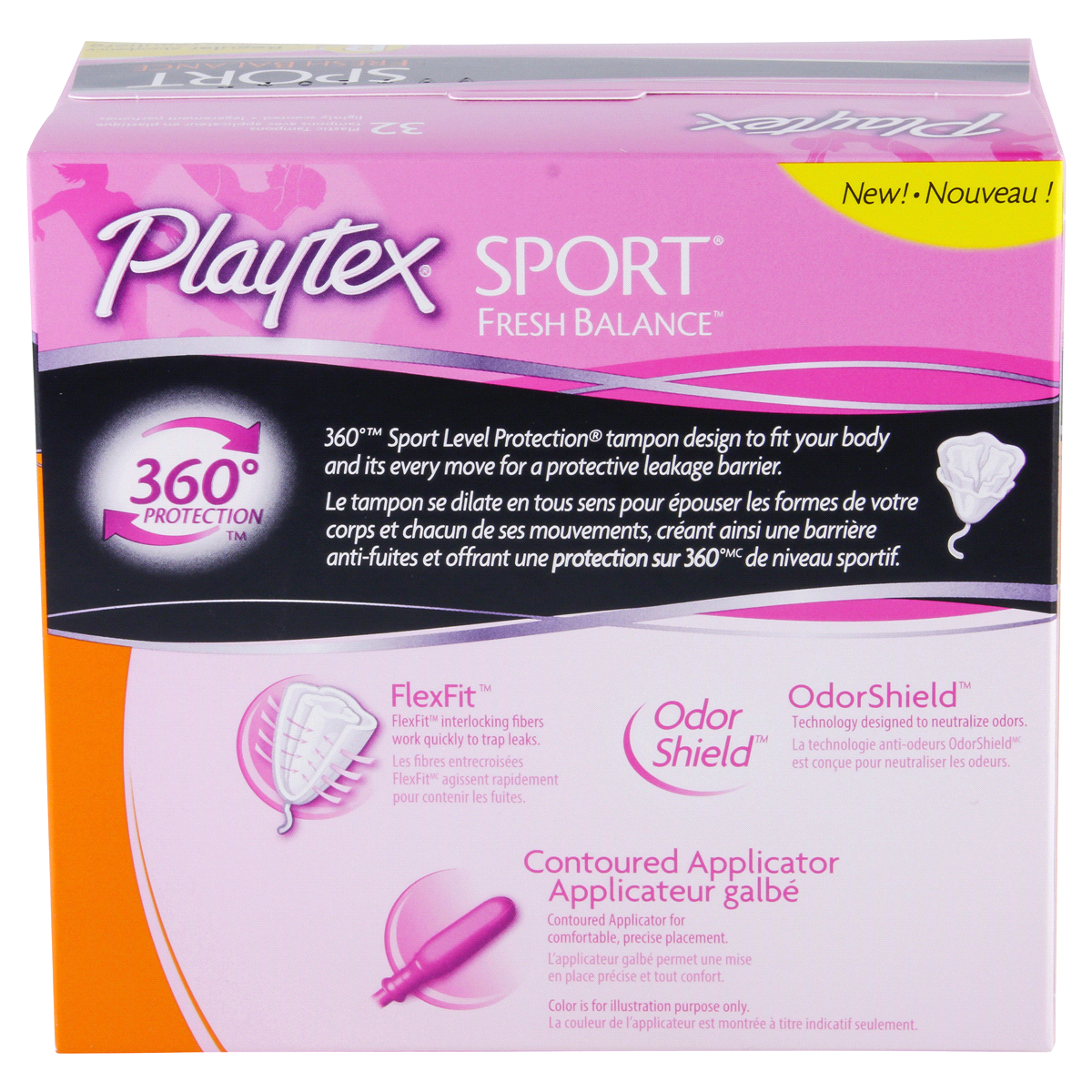 slide 5 of 6, Playtex Sport Plastic Tampons Scented Fresh Balance Regular Absorbency - 32 Count, 32 ct