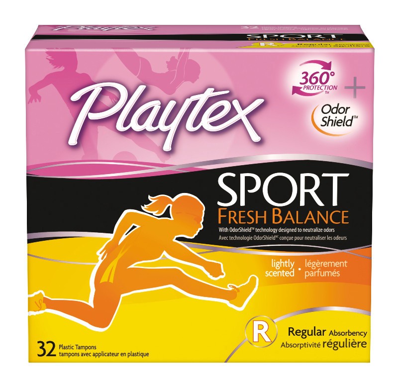 slide 1 of 6, Playtex Sport Plastic Tampons Scented Fresh Balance Regular Absorbency - 32 Count, 32 ct