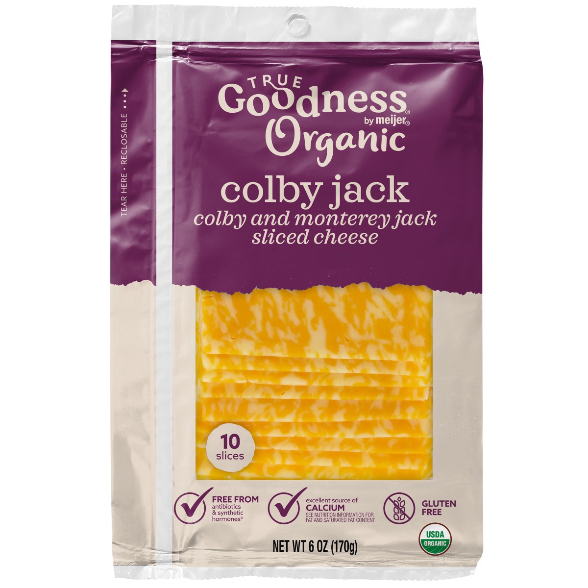 slide 1 of 5, True Goodness Organic Sliced Colby Jack Cheese, 6 oz