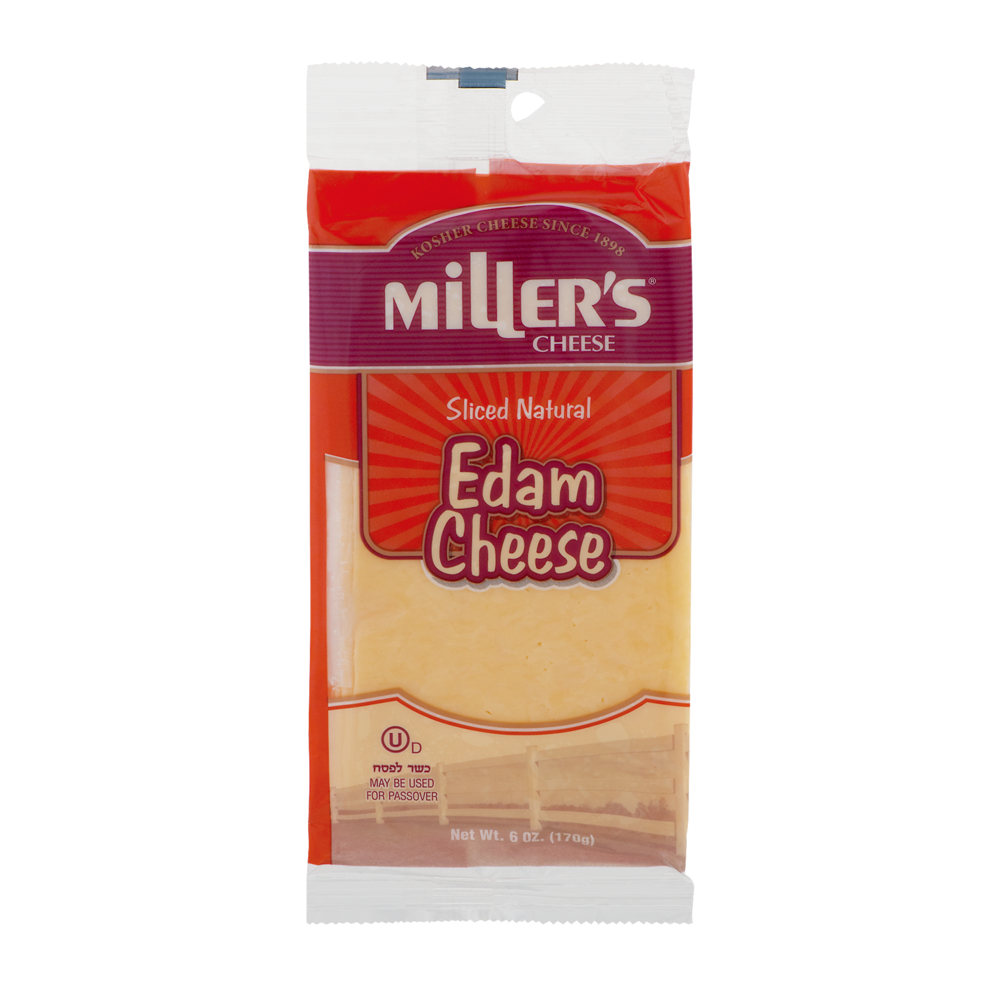 slide 1 of 3, Miller's Sliced Natural Edam Cheese, 6 oz