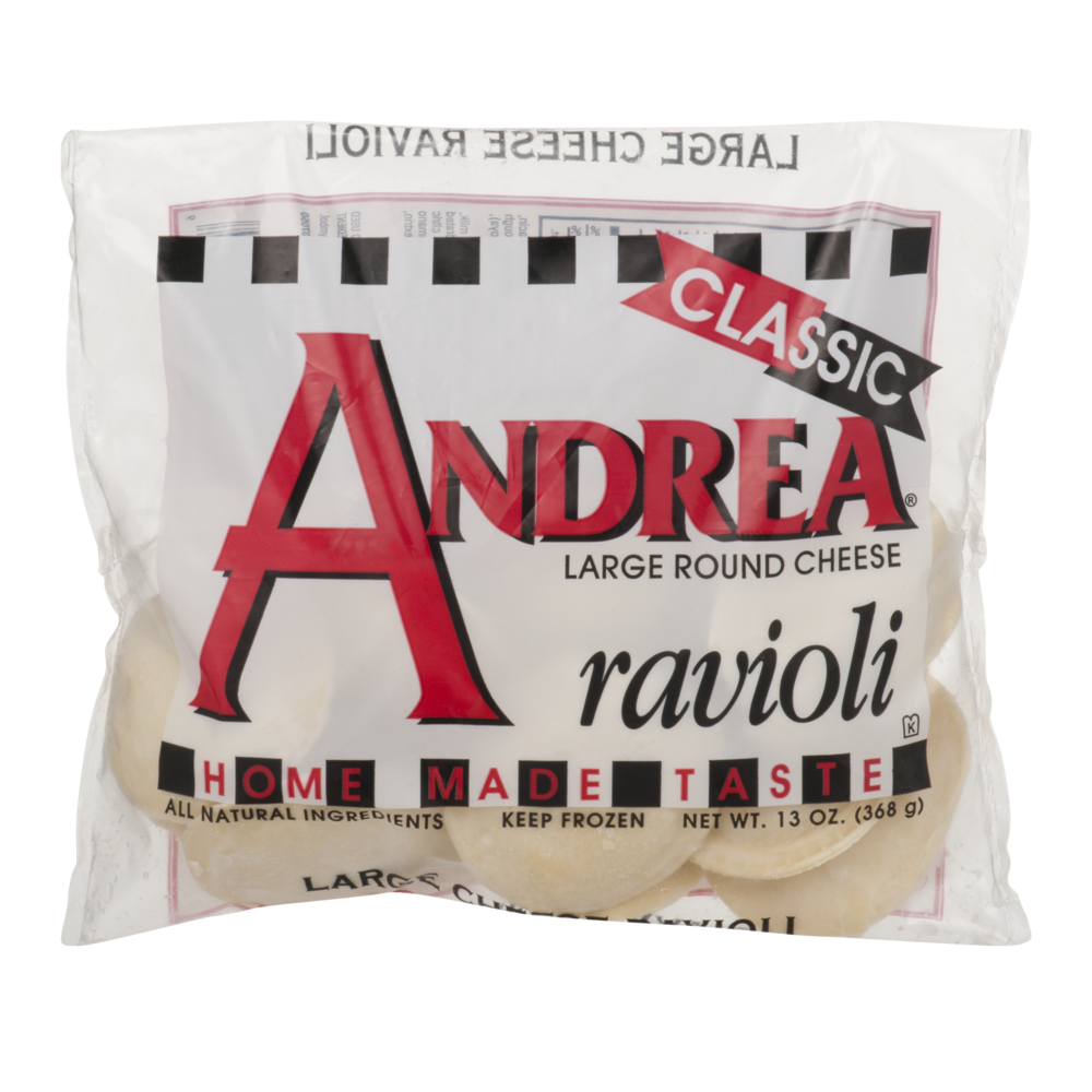 slide 1 of 1, Andrea Ravioli Cheese Large Round, 13 oz