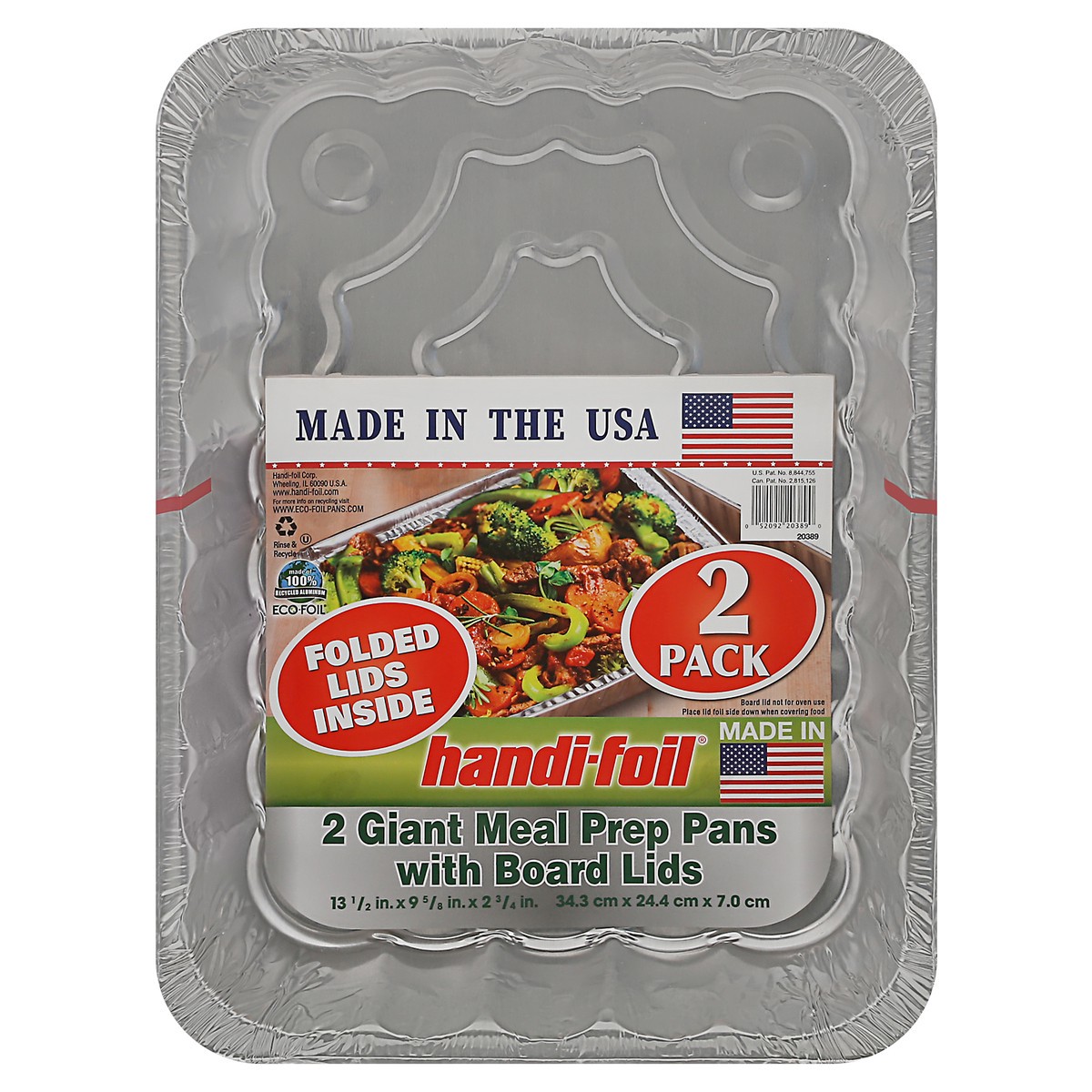 HandiFoil Giant Meal Prep Pans With Board Lids 2 ct Shipt