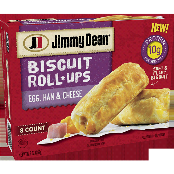 slide 1 of 1, Jimmy Dean Egg, Ham & Cheese Biscuit Roll-Ups, 8 ct; 12.8 oz