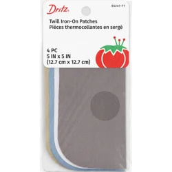 Dritz Iron-On Twill Patches - Light Colors, 5 in x 5 in