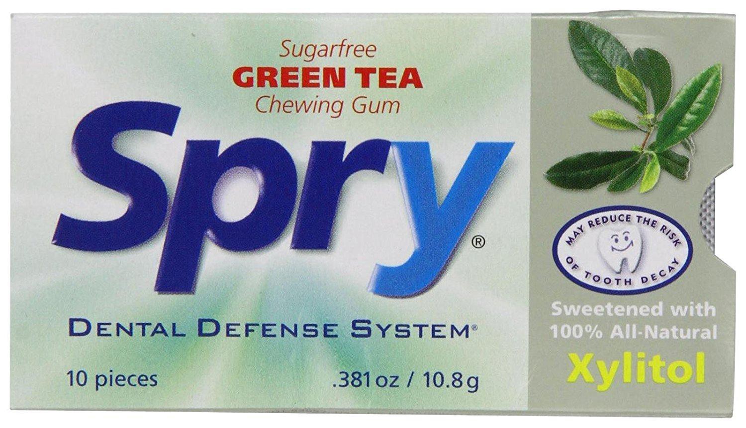 slide 1 of 1, Xlear Spry Chewing Gum - Green Tea, 10 ct