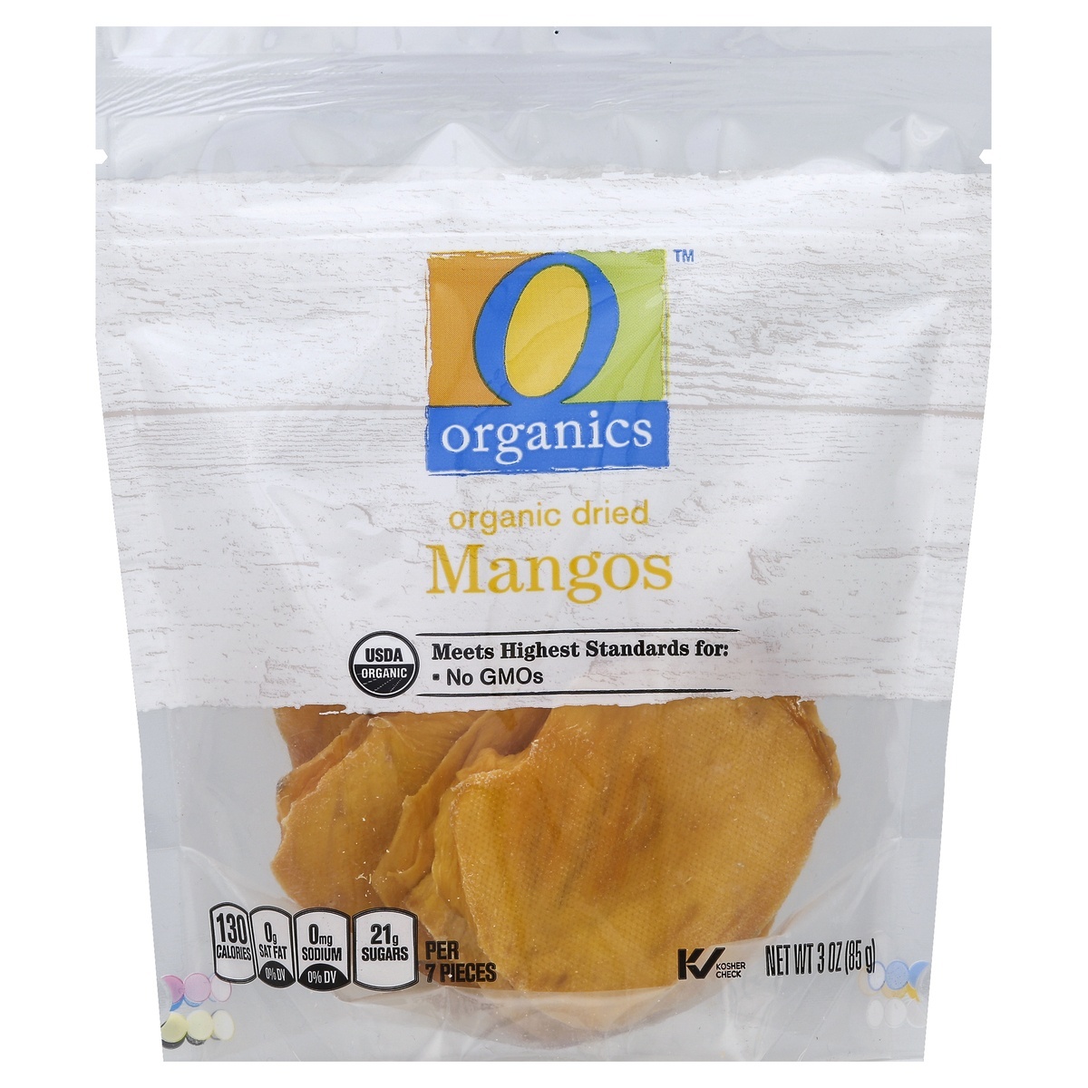 slide 1 of 2, O Orgnc Mango Cheeks Dried, 