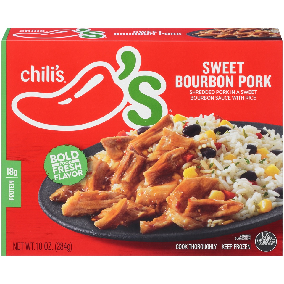 slide 1 of 1, Chili's Sweet Bourbon Pork with Rice, 10 oz