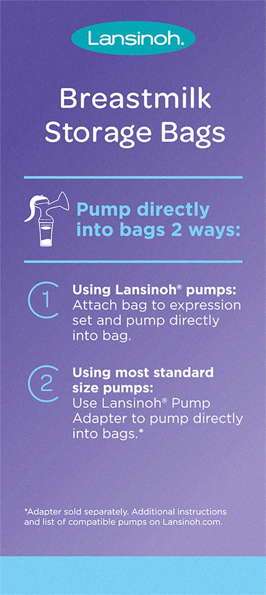 slide 2 of 7, Lansinoh Presterilized Breastmilk Storage Bags 50 ea, 50 ct