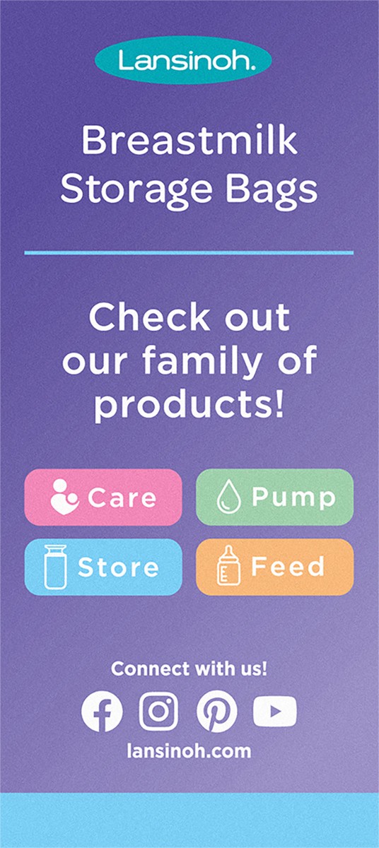 slide 5 of 7, Lansinoh Presterilized Breastmilk Storage Bags 50 ea, 50 ct