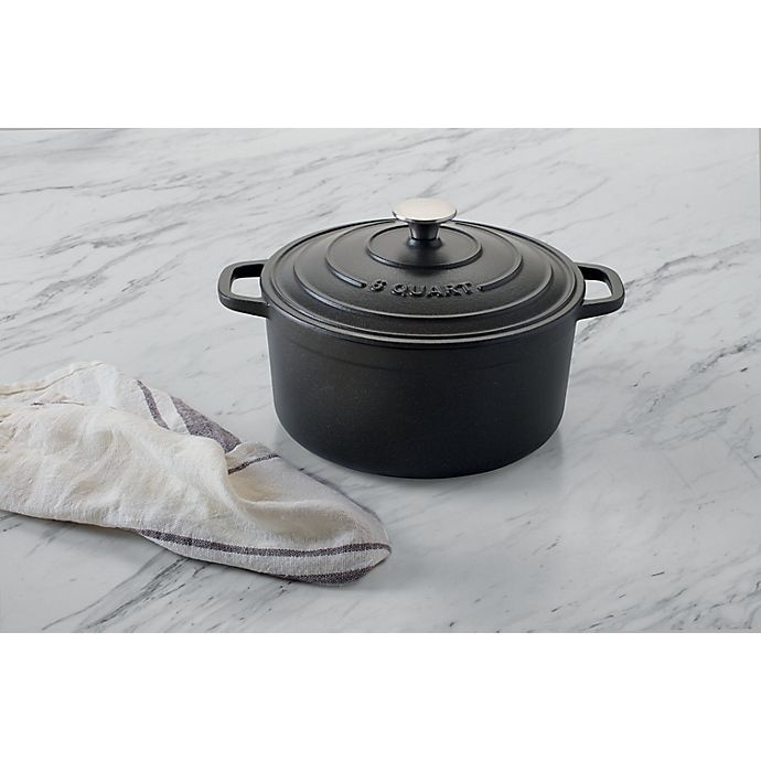 slide 2 of 2, Artisanal Kitchen Supply Enameled Cast Iron Dutch Oven - Matte Graphite, 6 qt