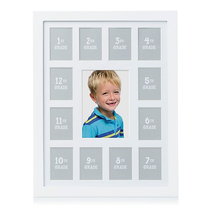 slide 1 of 4, Pearhead 13-Photo K-12 School Years Wall Frame - White, 1 ct