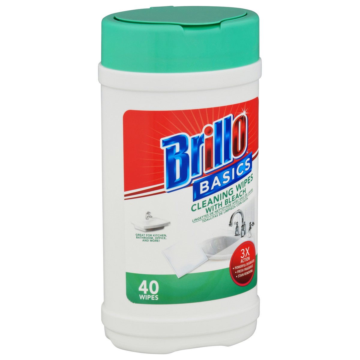 slide 4 of 9, Brillo Basic Wipes With Bleach, 40 ct