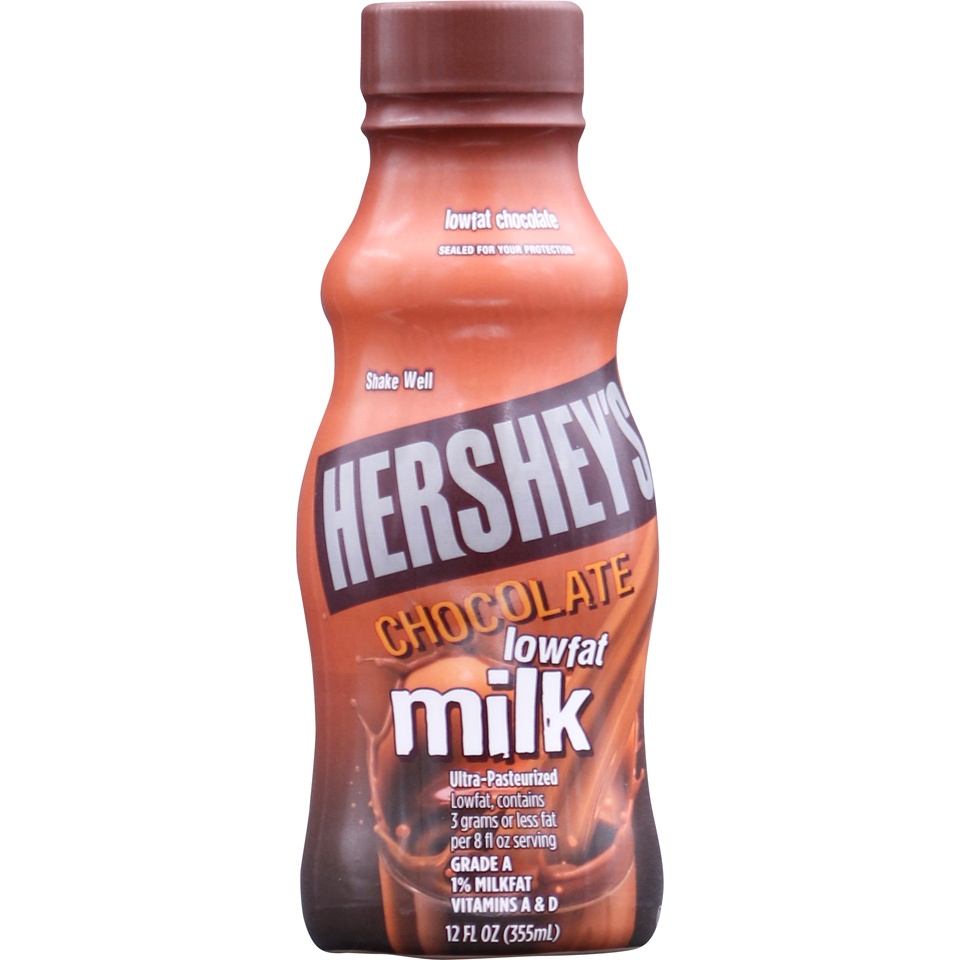 slide 1 of 1, Hershey's Lowfat Chocolate Milk, 12 fl oz