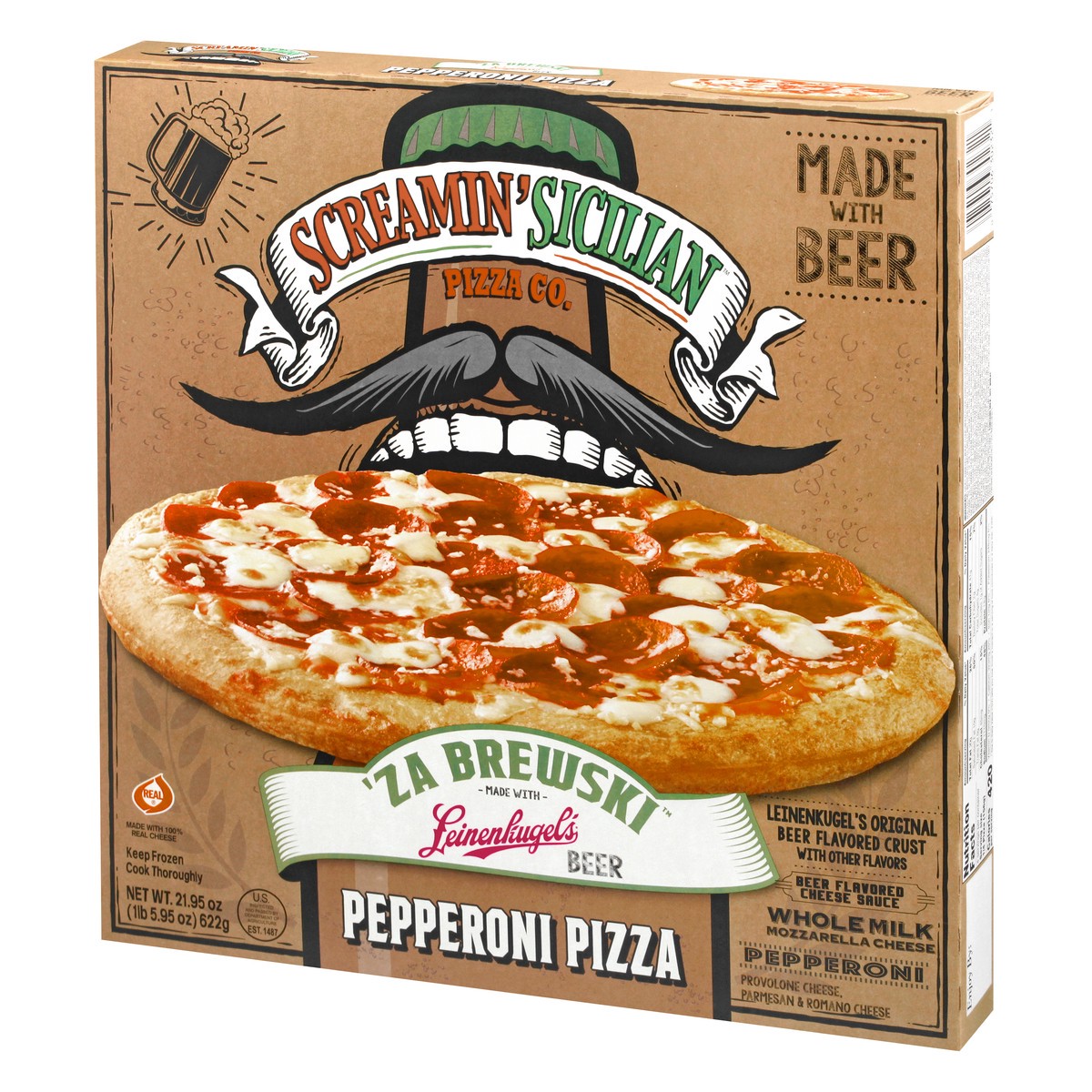 slide 8 of 12, Screamin' Sicilian 'Za Brewski Pepperoni Pizza 21.95 oz, 21.95 oz