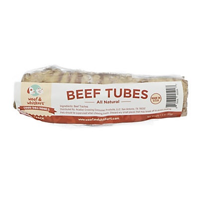 slide 1 of 1, Woof & Whiskers Beef Trachea Beef Tubes, 1 ct