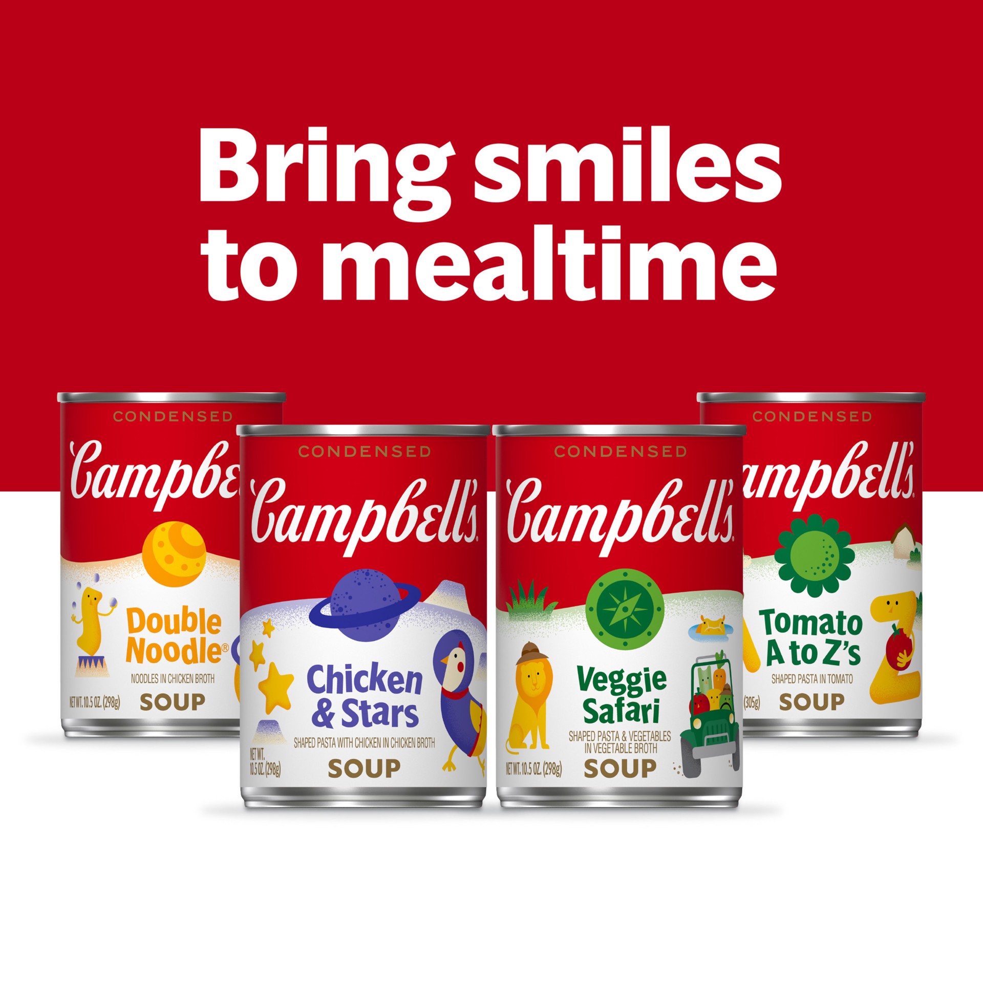 slide 7 of 9, Campbell's Campbell''s Condensed Kids Double Noodle Soup, 10.5 oz Can (4 Pack), 42 oz