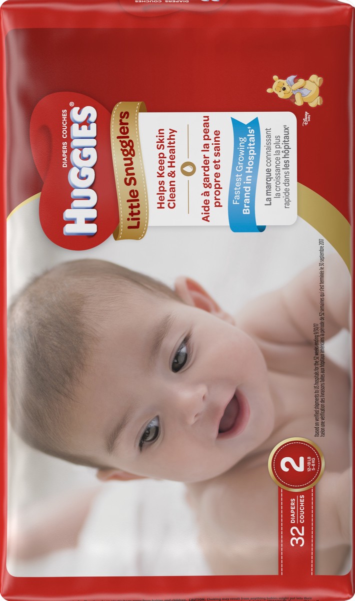 slide 6 of 6, Huggies Little Snugglers Baby Diapers Size 2, 32 ct