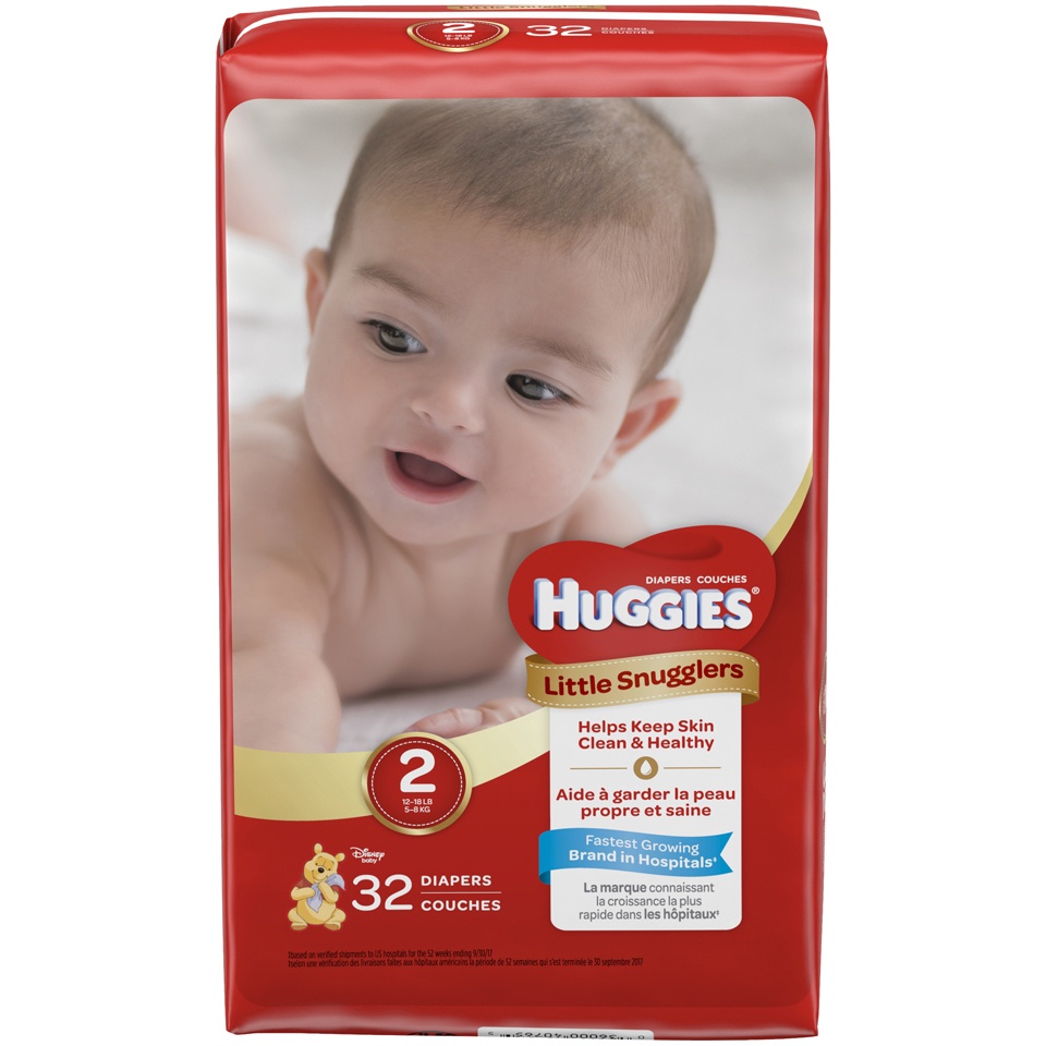 slide 1 of 6, Huggies Little Snugglers Baby Diapers Size 2, 32 ct