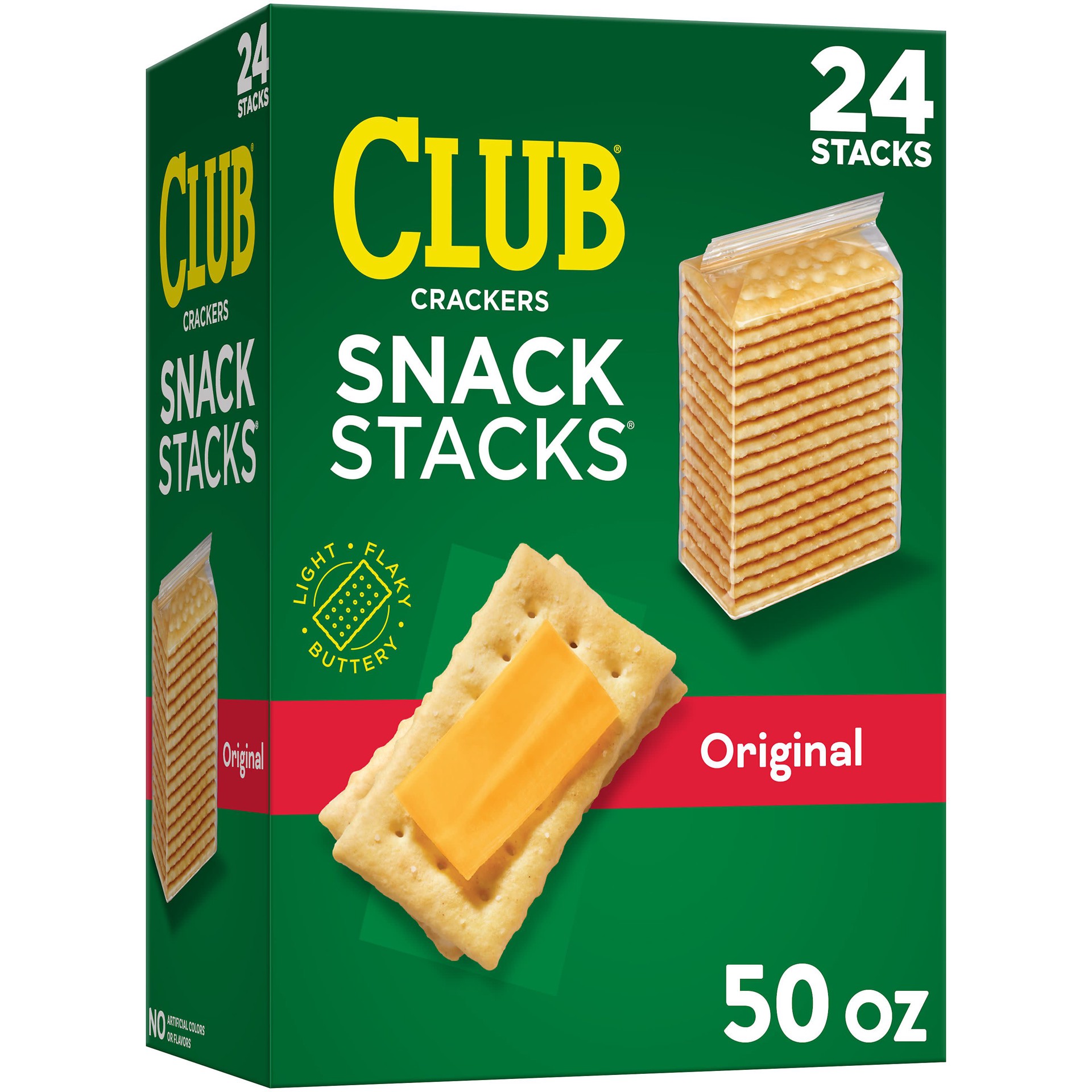 slide 1 of 5, Club Snack Stacks Crackers, Lunch Snacks, Snack Crackers, Original, 50oz Box, 24 Stacks, 50 oz