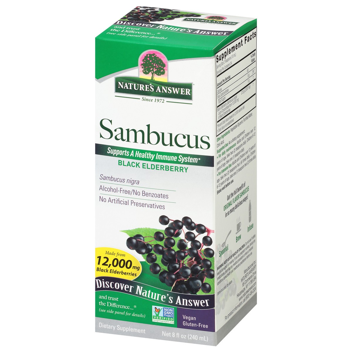 slide 4 of 9, Nature's Answer 12,000 mg Black Elderberry Sambucus 8 fl oz, 8 fl oz