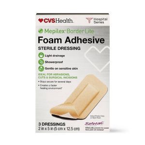 slide 1 of 1, Cvs Health Mepilex Border Lite Foam Adhesive Sterile Dressings, 2 In X 5 In, 3 Ct, 3 ct