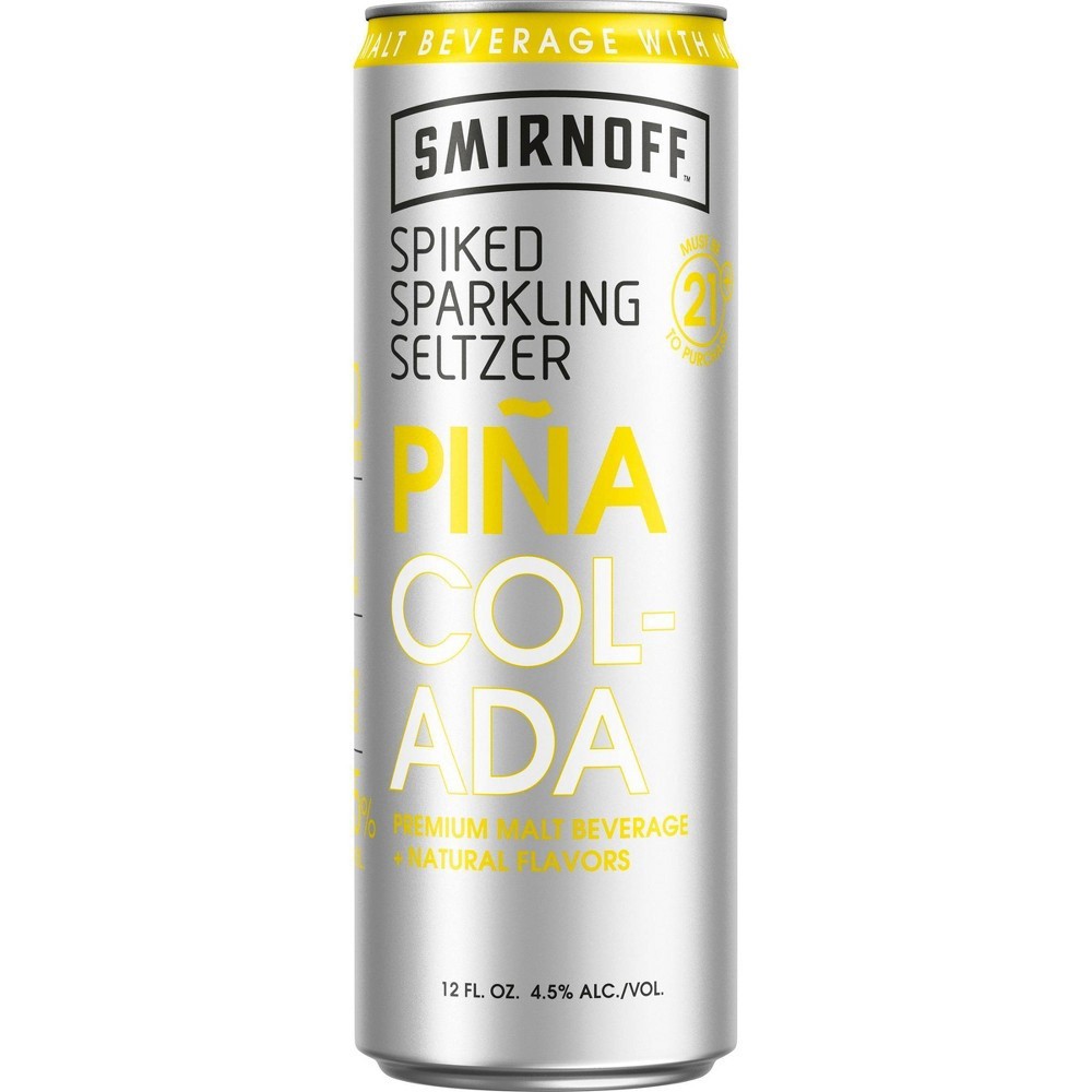 slide 6 of 6, Smirnoff Pina Colada Spiked Sparkling Seltzer, 6 ct; 12 oz