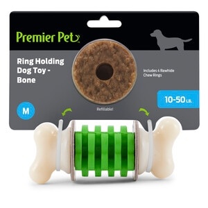 slide 1 of 1, Premier Pet Ring Holding Dog Toy Bone, Medium, 10-50 Lb Dog, 1 ct