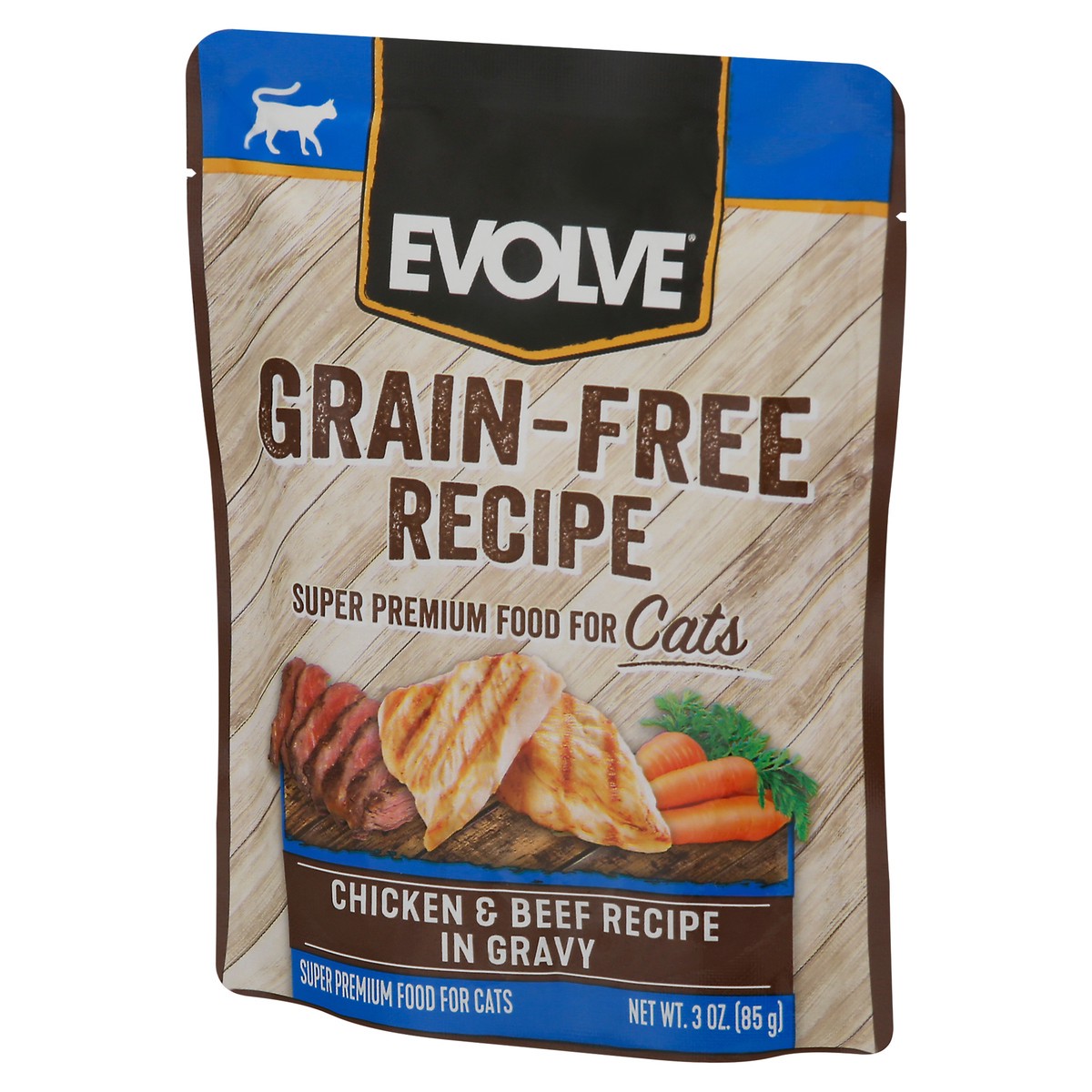 slide 2 of 9, Evolve Grain-Free Chicken & Beef Recipe In Gravy Wet Cat Food, 3 oz