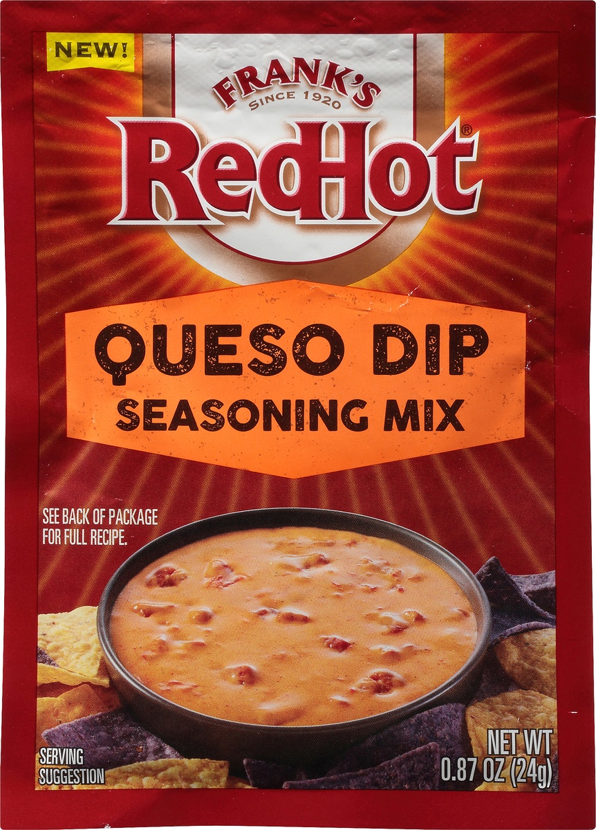slide 7 of 8, Frank's RedHot Queso Dip Seasoning Mix, 0.87 oz
