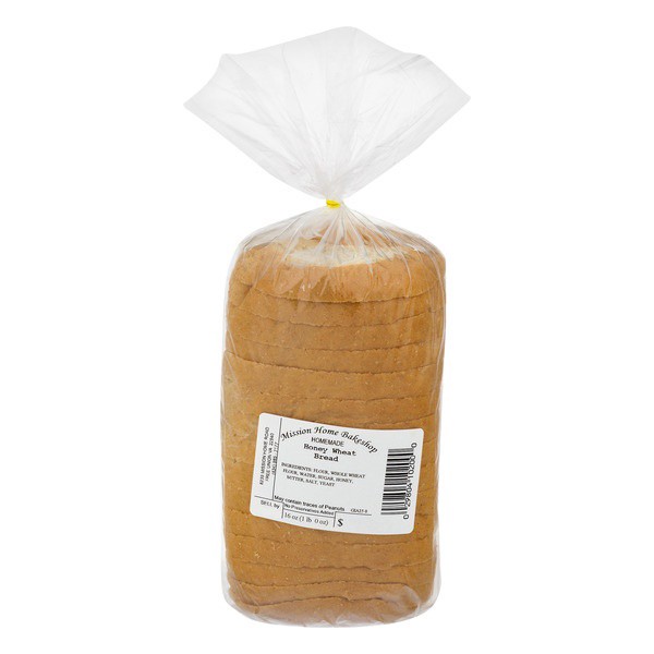 slide 1 of 1, Mission Home Bakeshop Homemade Honey Wheat Sliced Bread, 16 oz