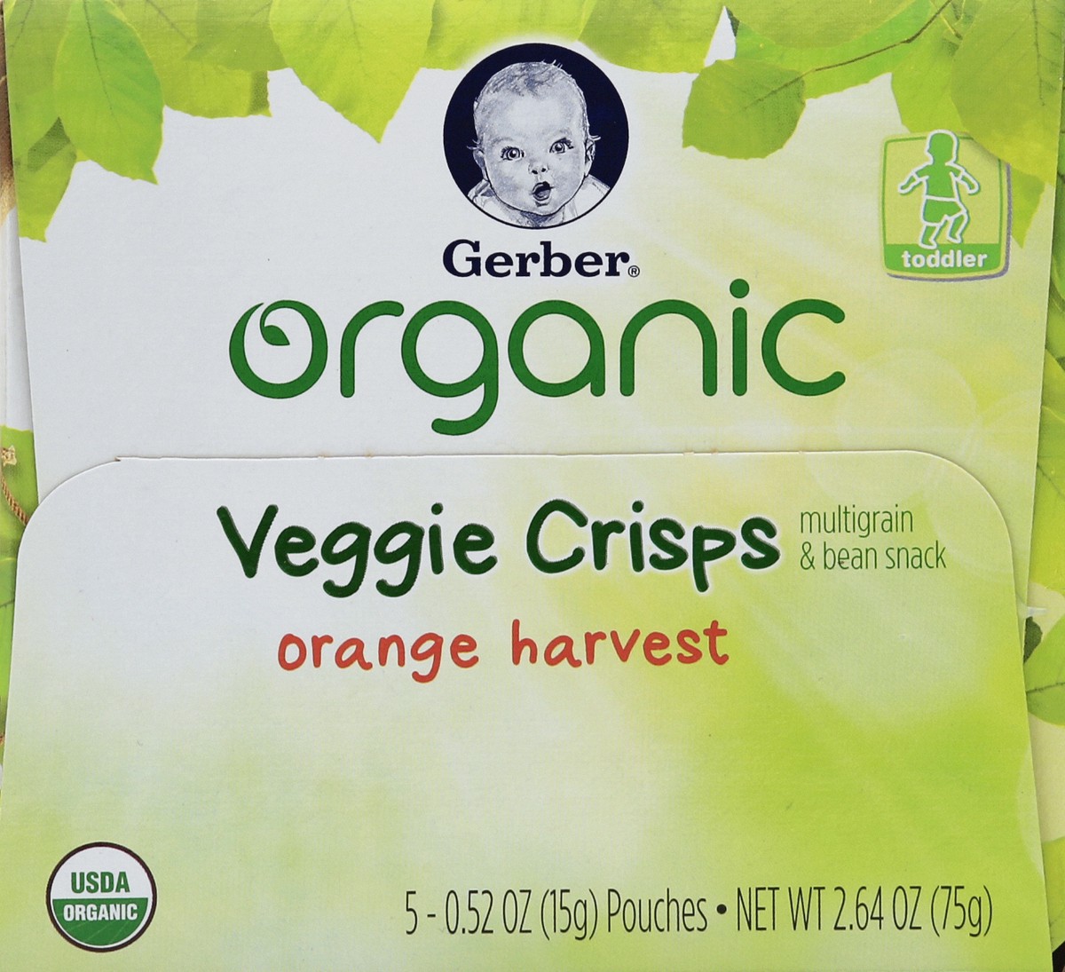 slide 2 of 5, Gerber Organic Veggie Crisps, Orange Harvest, 5 ct; 0.52 oz