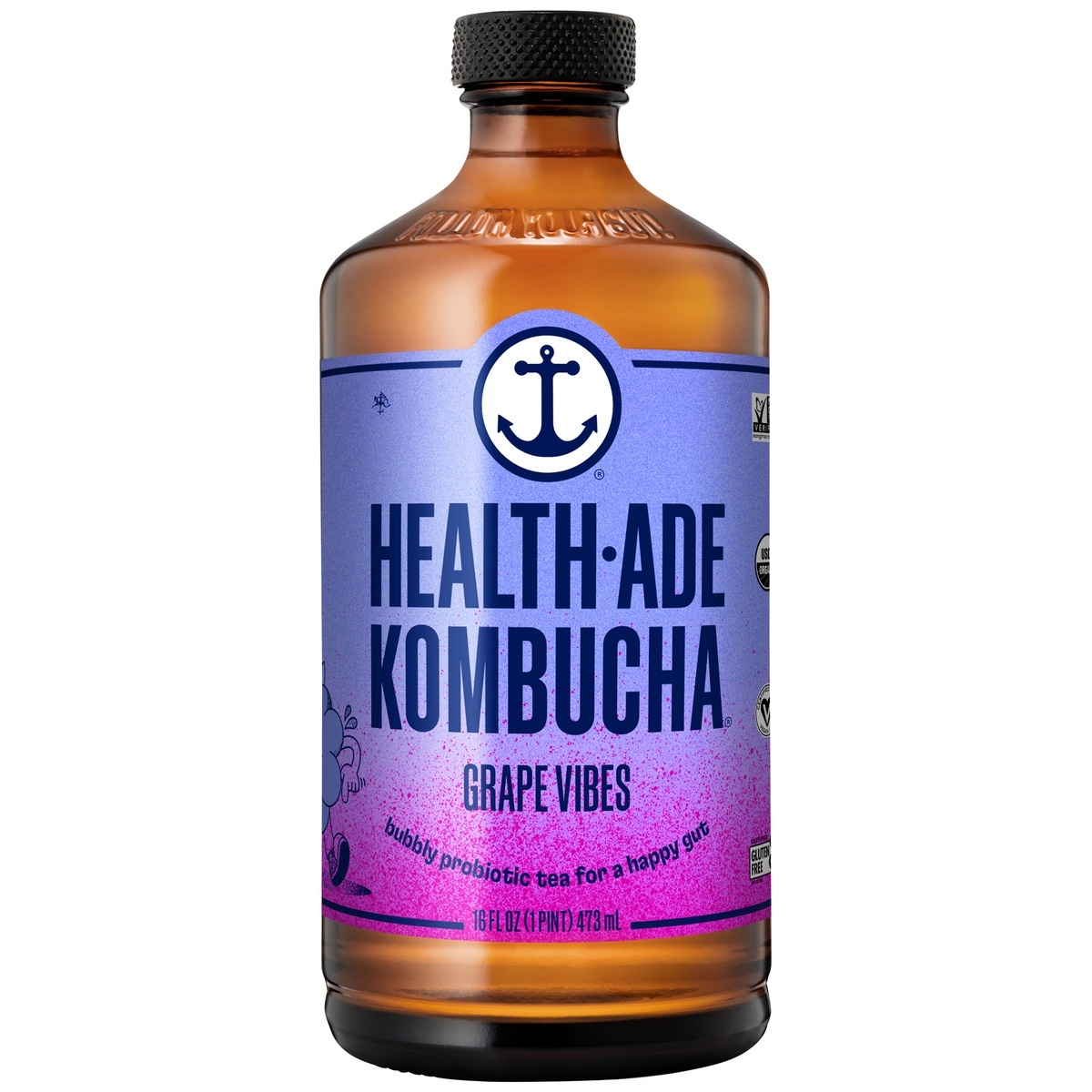 slide 1 of 1, Health Aide Kombucha California Grape, 16 fl oz