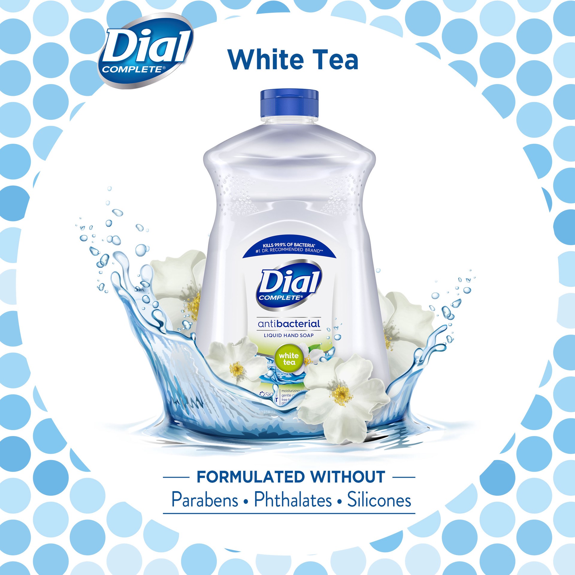 slide 4 of 5, Dial Complete Antibacterial Liquid Hand Soap Refill, White Tea, 52 fl oz, 52 fl oz