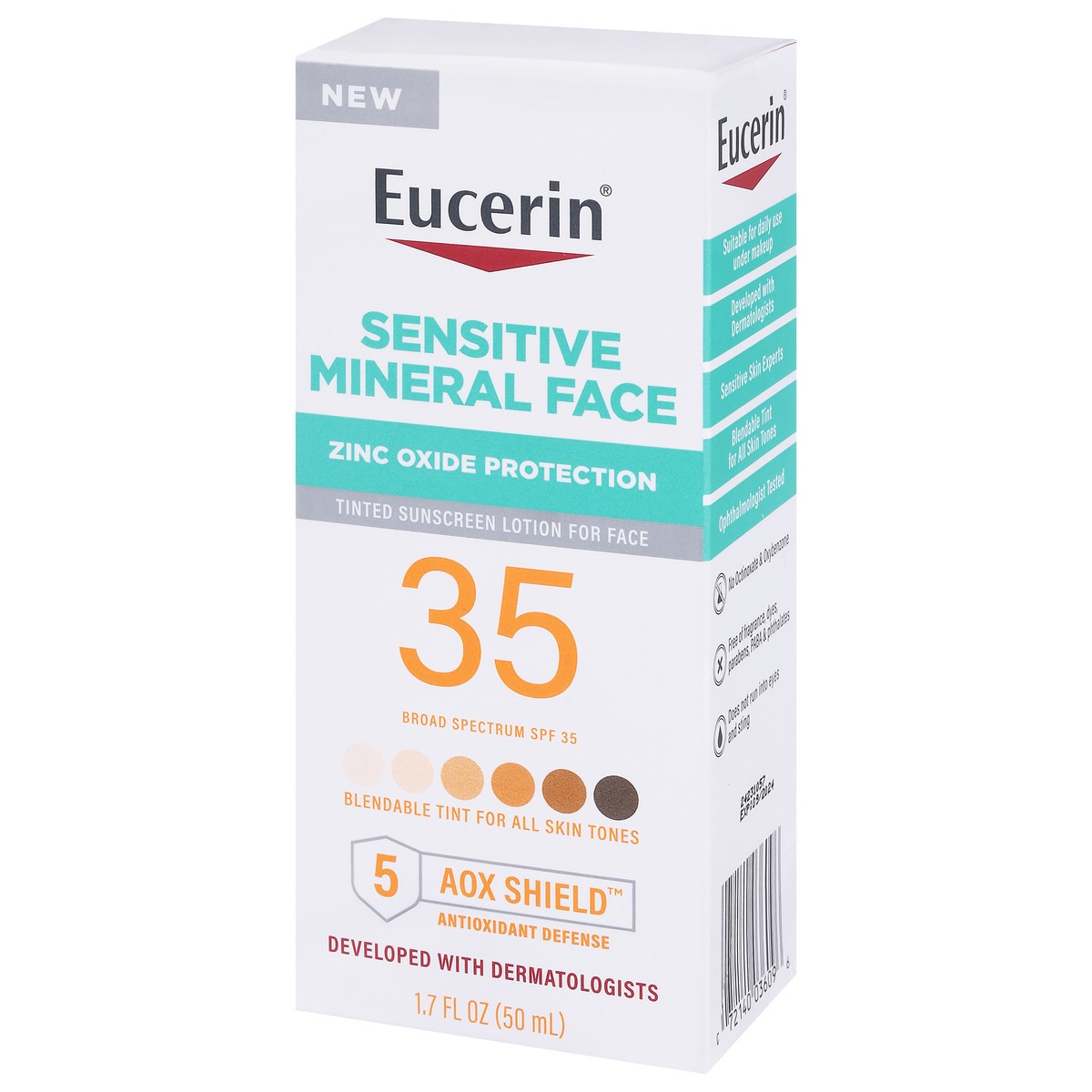 slide 2 of 9, Eucerin Broad Spectrum SPF 35 Sensitive Mineral Face Sunscreen Lotion 1.7 fl oz, 1 ct