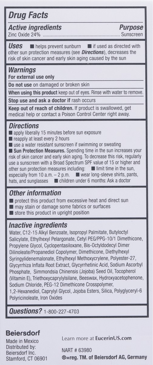 slide 7 of 9, Eucerin Broad Spectrum SPF 35 Sensitive Mineral Face Sunscreen Lotion 1.7 fl oz, 1 ct