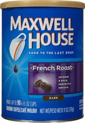 Maxwell House French Roast Dark Roast Ground Coffee, 11 oz Canister