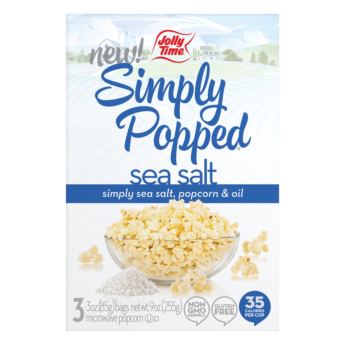 slide 1 of 1, Jolly Time Simply Popped Sea Salt, 9 oz