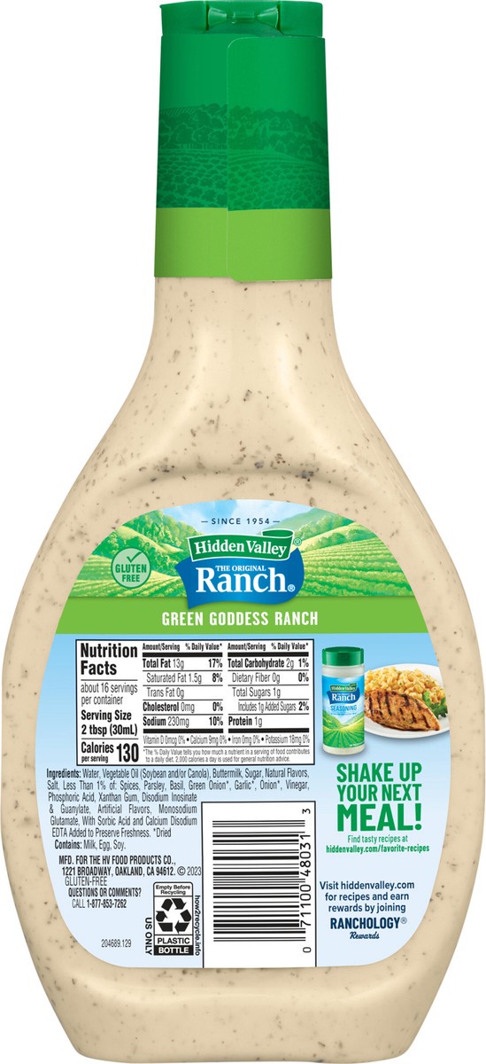 slide 2 of 14, Hidden Valley Original Ranch with Green Goddess Salad Dressing and Topping, 16 fl oz