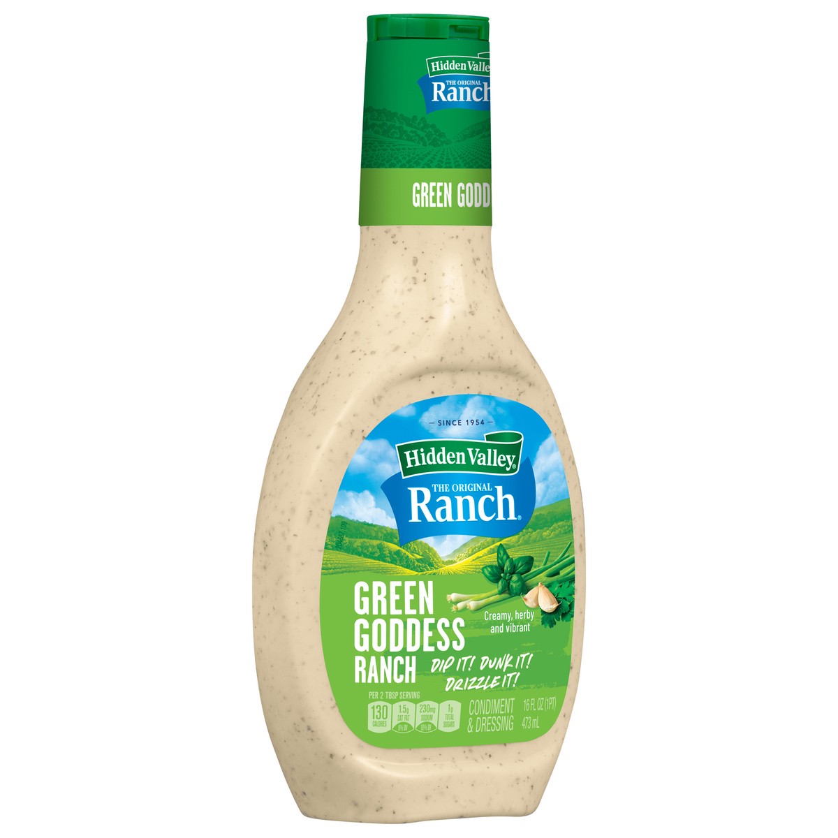 slide 12 of 14, Hidden Valley Original Ranch with Green Goddess Salad Dressing and Topping, 16 fl oz
