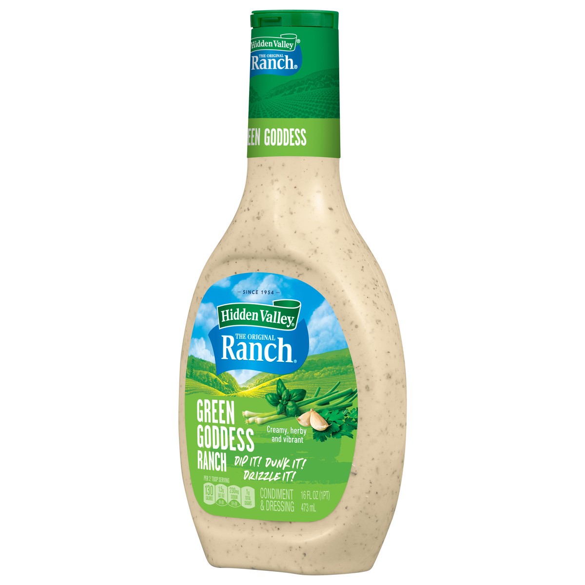 slide 6 of 14, Hidden Valley Original Ranch with Green Goddess Salad Dressing and Topping, 16 fl oz