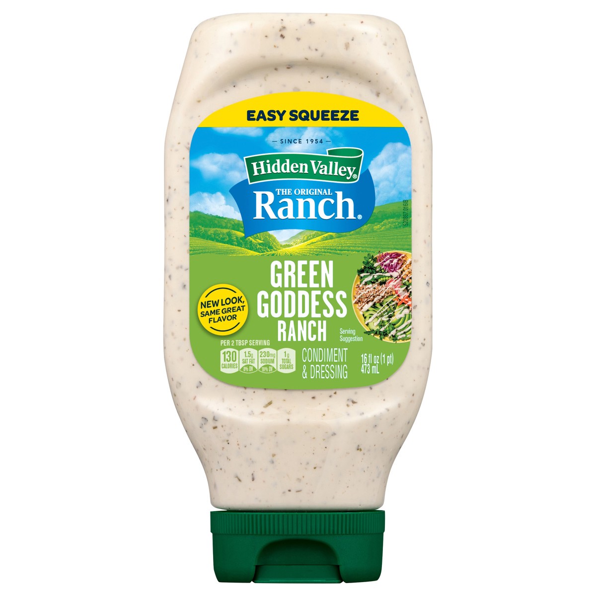 slide 1 of 14, Hidden Valley Original Ranch with Green Goddess Salad Dressing and Topping, 16 fl oz
