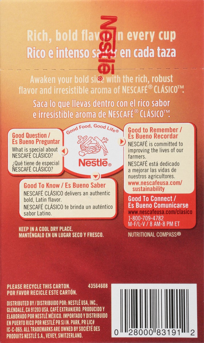 slide 2 of 13, Nescafé Nescafe Clasico Dark Roast 100% Pure Instant Coffee Packets, 7 Ct, 1 ct