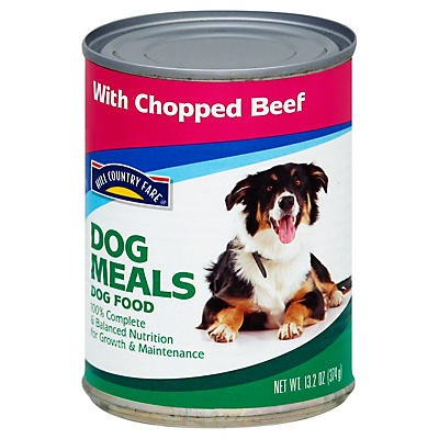 slide 1 of 1, Hill Country Fare Dog Meals Complete And Balanced With Chopped Beef Dog Food, 13.2 oz