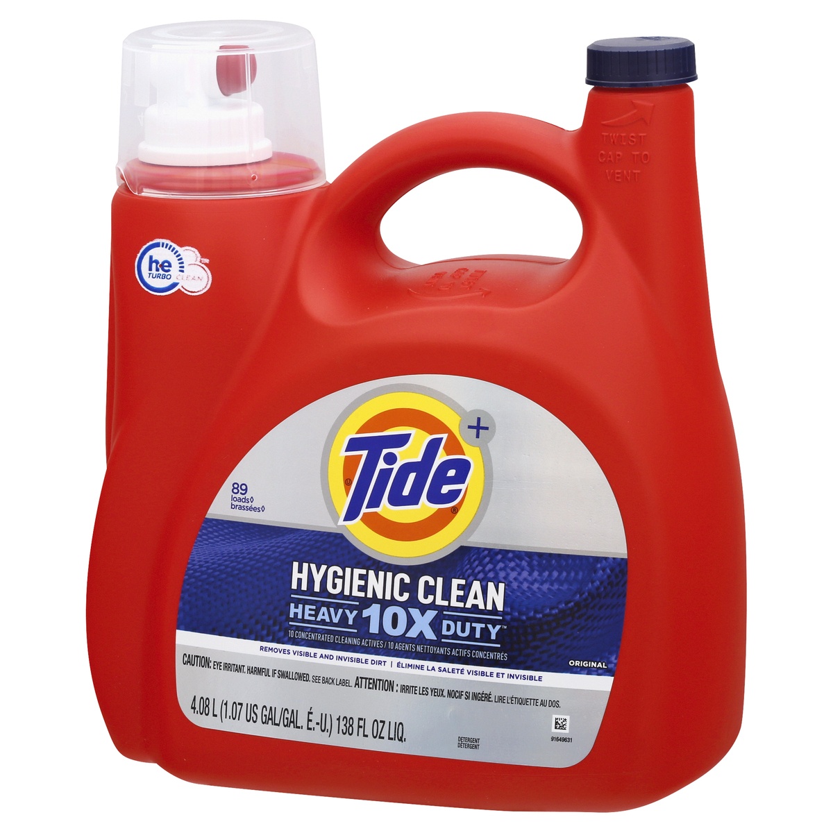Tide HE Heavy Duty Hygienic Clean Liquid Laundry Detergent 138 fl oz