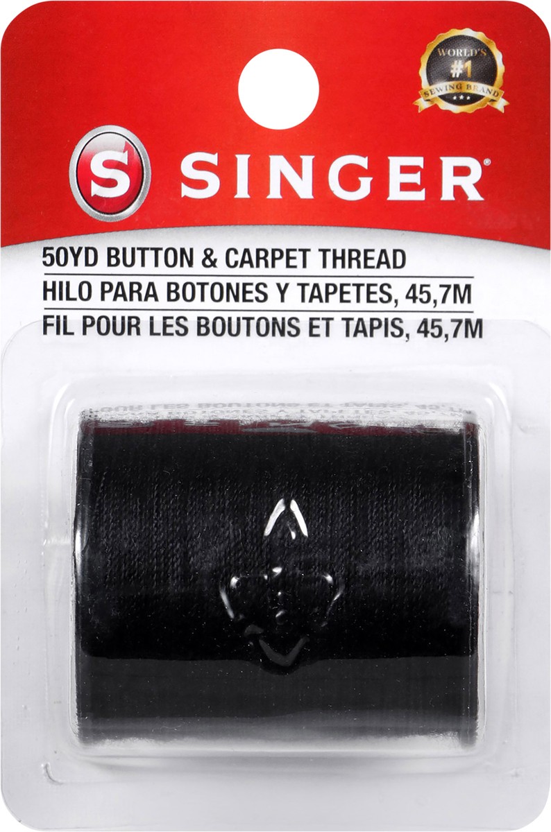 slide 2 of 2, Singer Heavy-Duty Button & Carpet Sewing Thread, Black, 50 yds., 50 yd